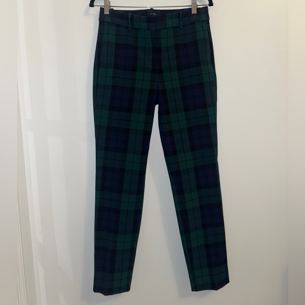 J.Crew Ruby Plaid Dress Pants Size 6 Black Watch Tartan - Picture 3 of 12